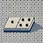 Schumacher 79321 Domino éPinglé Blue fabric swatch