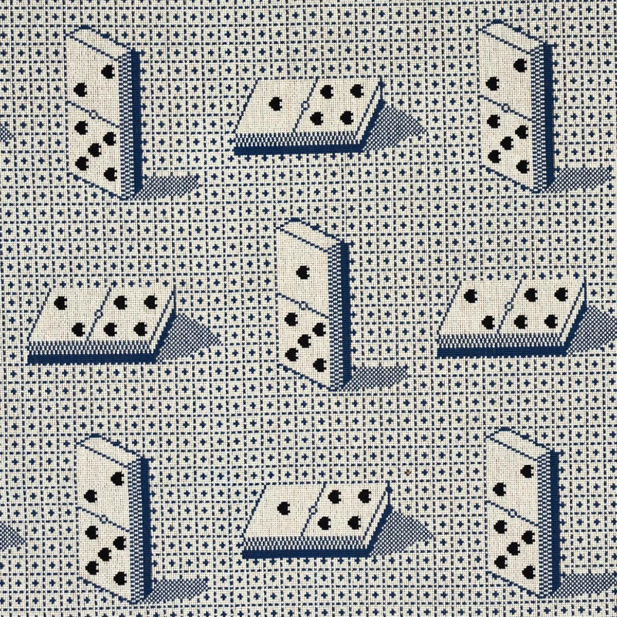 Schumacher 79321 Domino éPinglé Blue fabric swatch