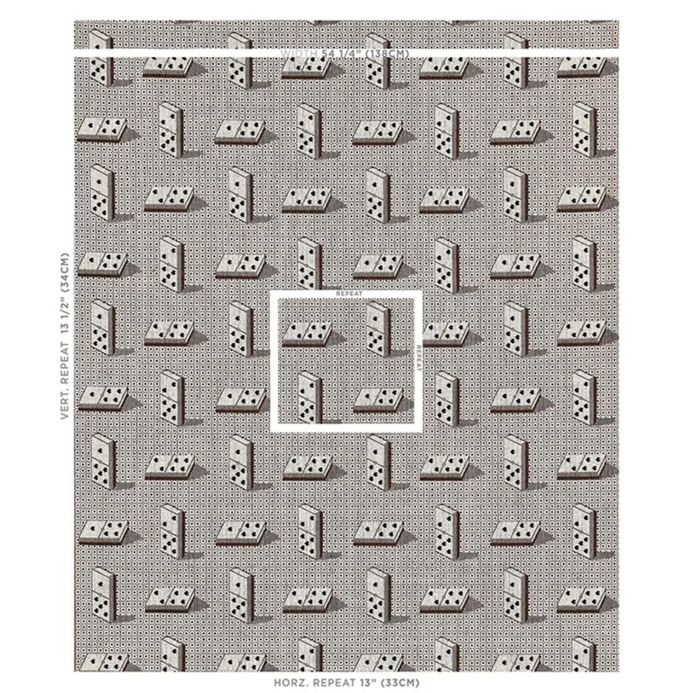 Schumacher 79322 Domino éPinglé Brown fabric swatch