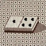 Schumacher 79322 Domino éPinglé Brown fabric swatch