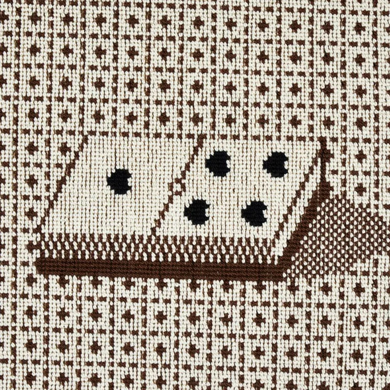 Schumacher 79322 Domino éPinglé Brown fabric swatch
