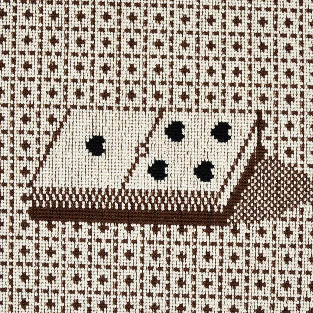 Schumacher 79322 Domino éPinglé Brown fabric swatch