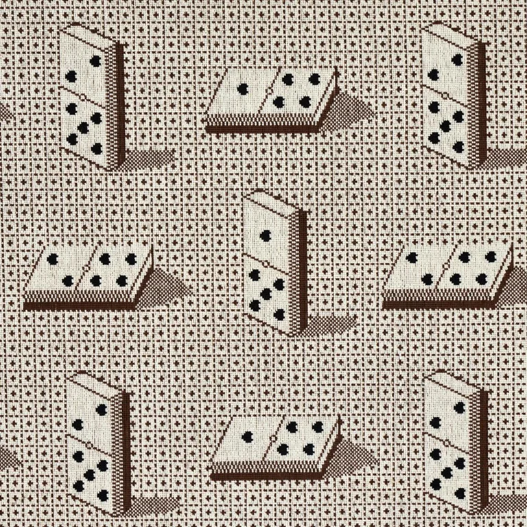 Schumacher 79322 Domino éPinglé Brown fabric swatch