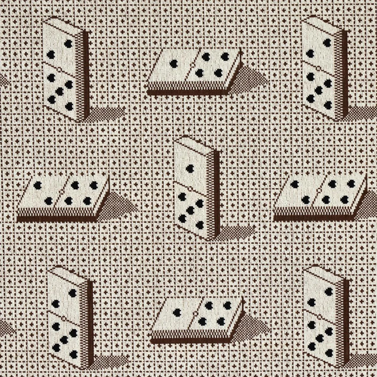 Schumacher 79322 Domino éPinglé Brown fabric swatch