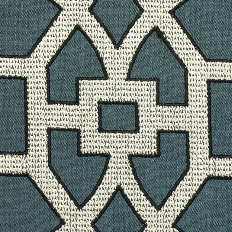 Schumacher 66181 Don't Fret Bleu Marine fabric swatch