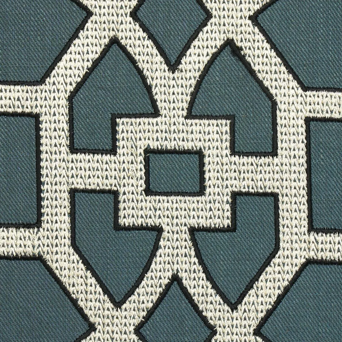 Schumacher 66181 Don't Fret Bleu Marine fabric swatch