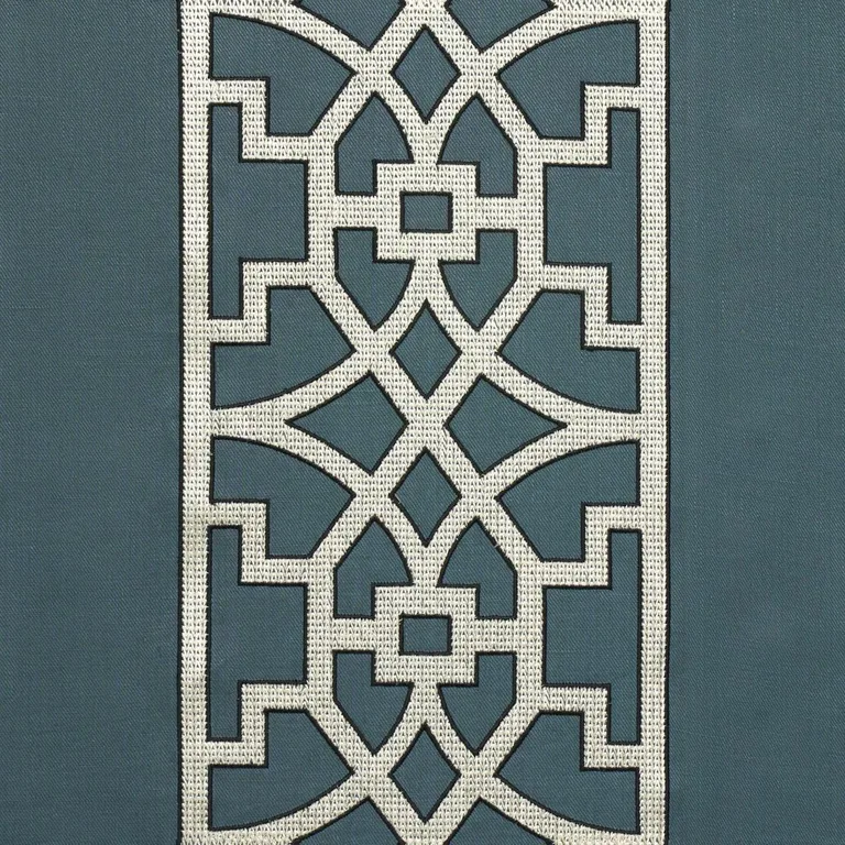 Schumacher 66181 Don't Fret Bleu Marine fabric swatch
