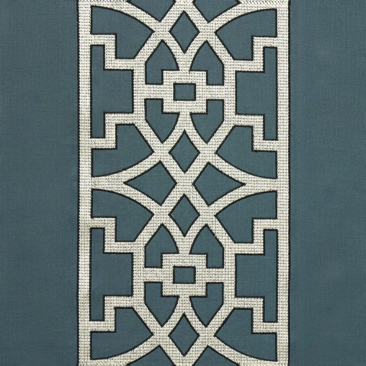 Schumacher 66181 Don't Fret Bleu Marine fabric swatch