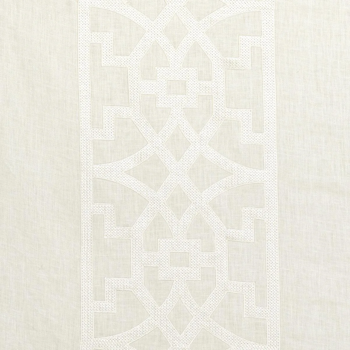 Schumacher 66185 Don't Fret Ivory fabric swatch