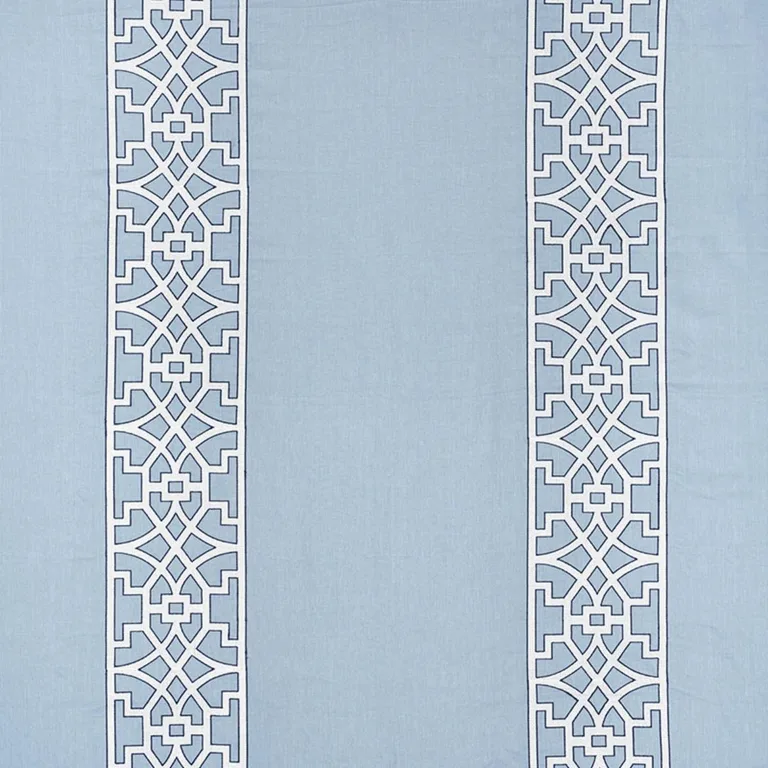 Schumacher 66184 Don't Fret Sky fabric swatch