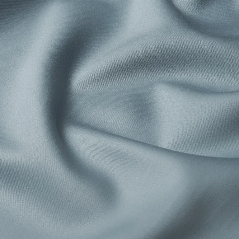 Schumacher 87326 Donovan Merino Wool Sateen Blue fabric swatch