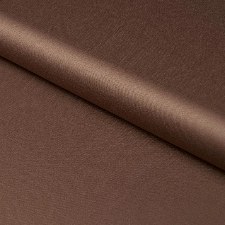 Schumacher 87322 Donovan Merino Wool Sateen Brown fabric swatch
