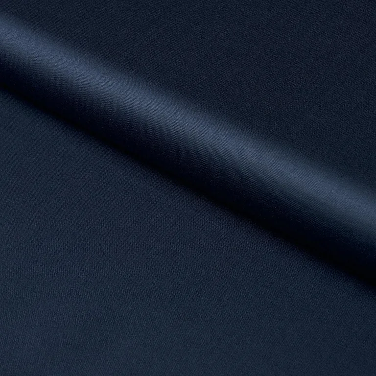 Schumacher 87325 Donovan Merino Wool Sateen Navy fabric swatch