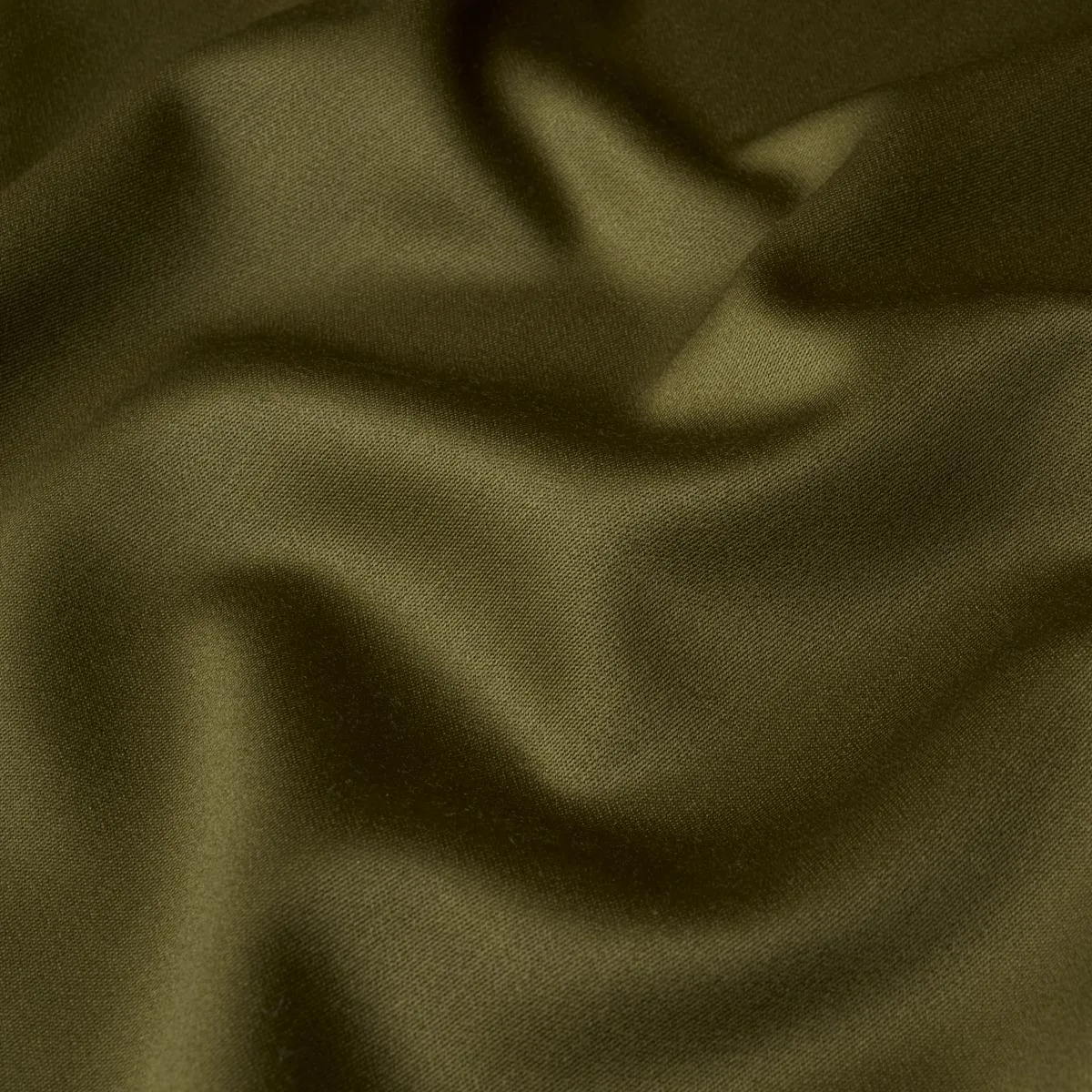 Schumacher 87327 Donovan Merino Wool Sateen Olive fabric swatch