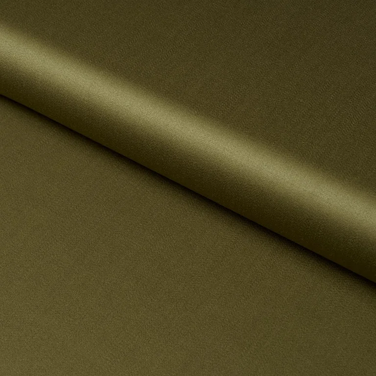 Schumacher 87327 Donovan Merino Wool Sateen Olive fabric swatch