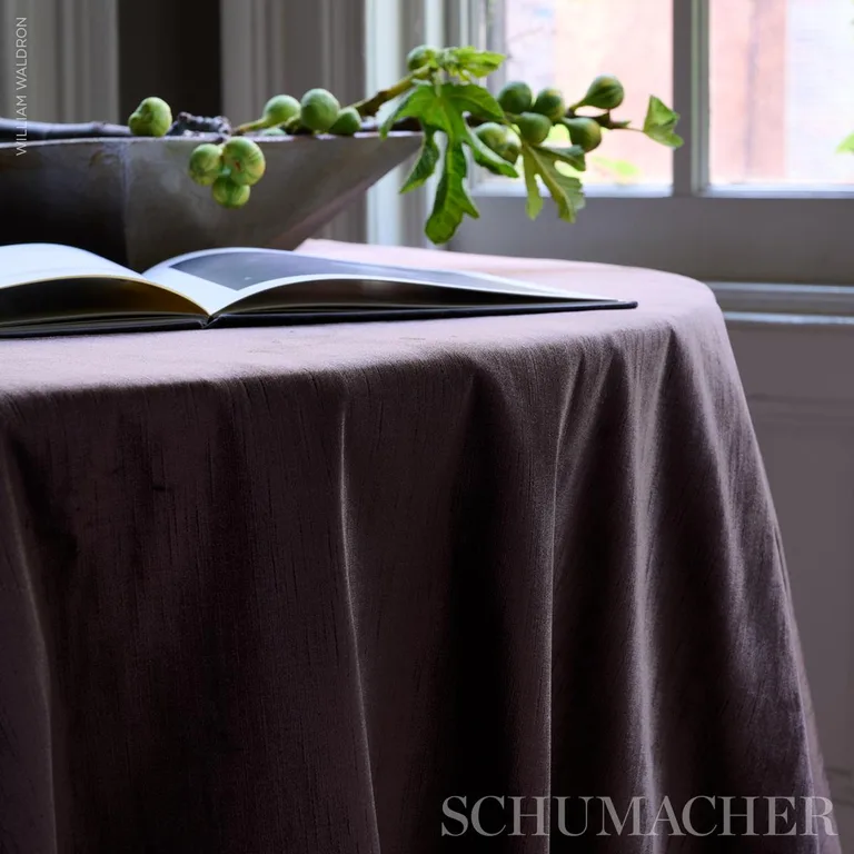Schumacher 80690 Dorothea Silk Velvet Espresso fabric swatch
