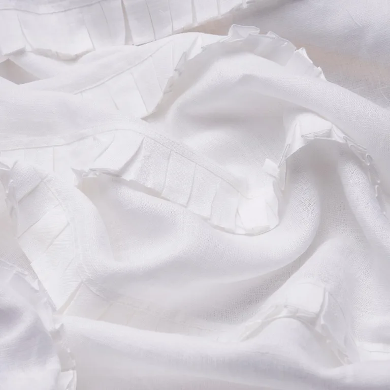 Schumacher 82651 Dorothy Pleated Linen Ivory fabric swatch