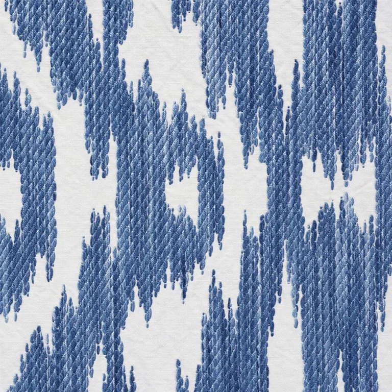 Schumacher 75553 Dorset Indigo fabric swatch