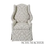 Schumacher 75553 Dorset Indigo fabric swatch