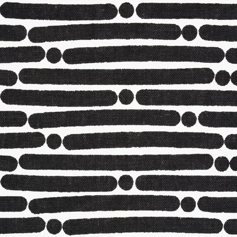 Schumacher 177105 Dot Dash Black fabric swatch