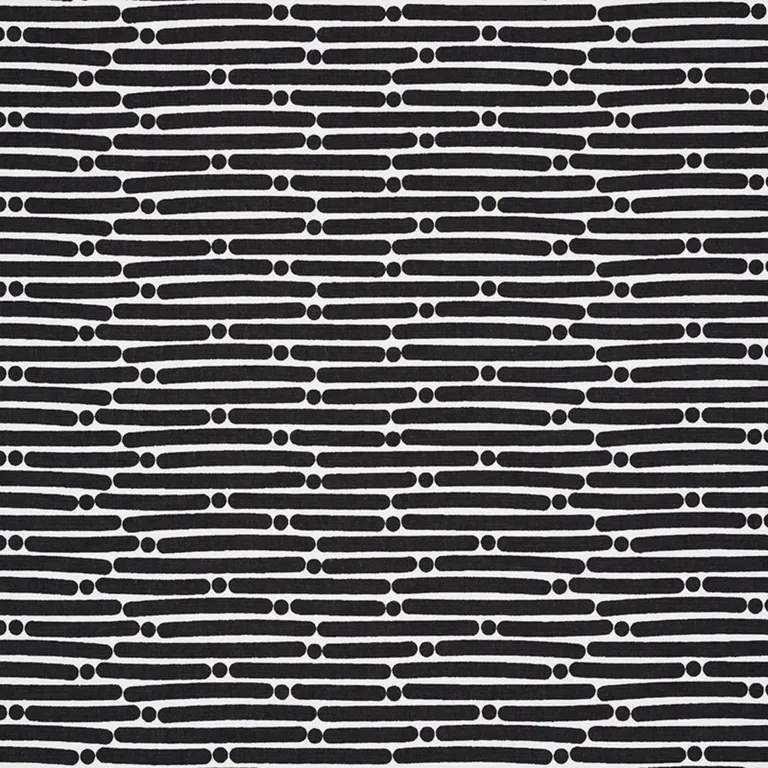 Schumacher 177105 Dot Dash Black fabric swatch
