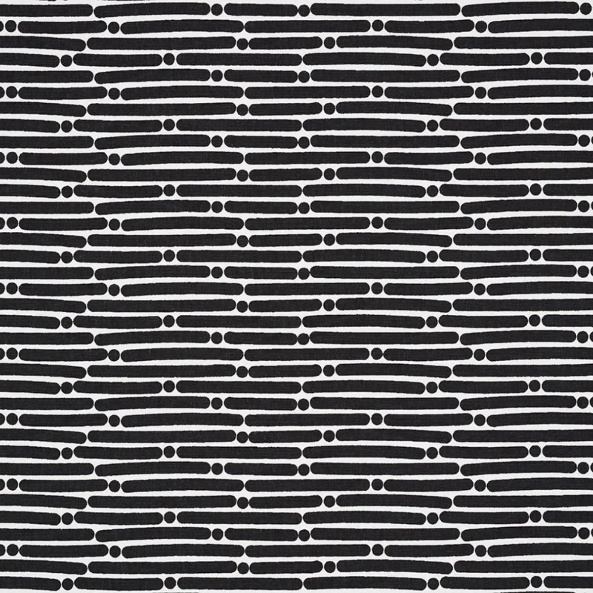 Schumacher 177105 Dot Dash Black fabric swatch