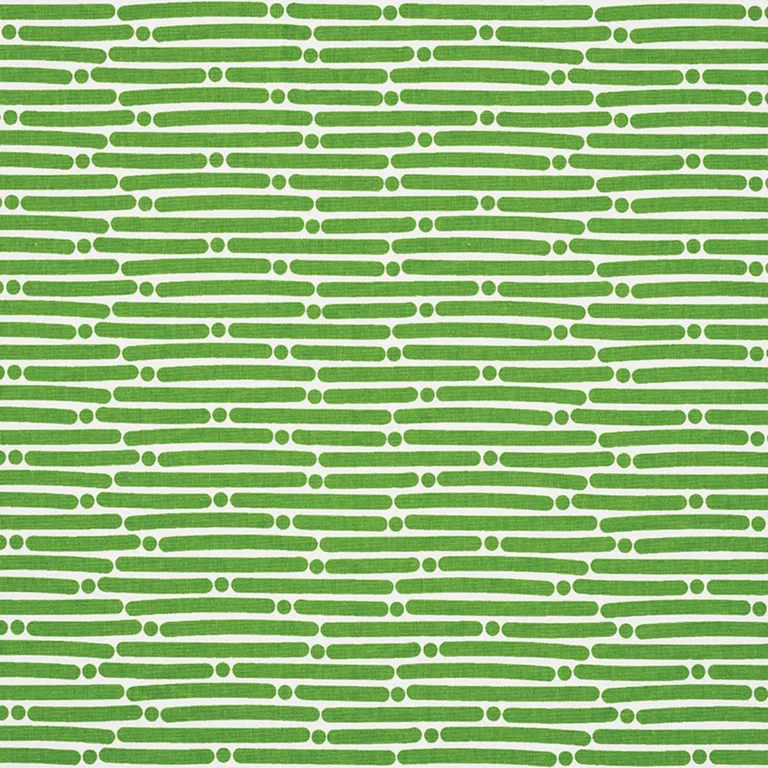 Schumacher 177102 Dot Dash Green fabric swatch