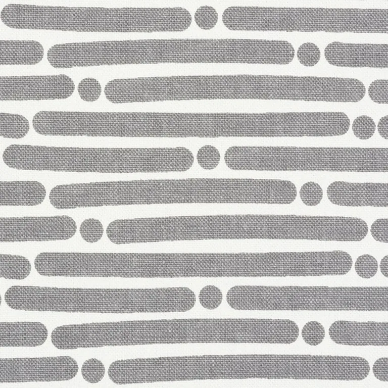 Schumacher 177104 Dot Dash Grey fabric swatch