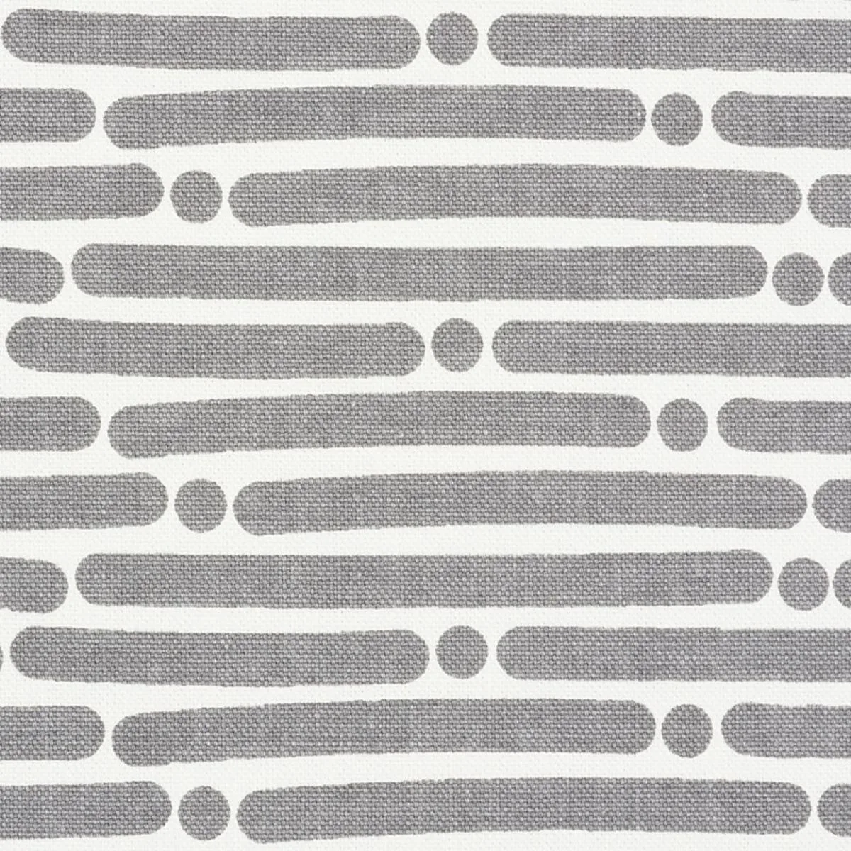 Schumacher 177104 Dot Dash Grey fabric swatch