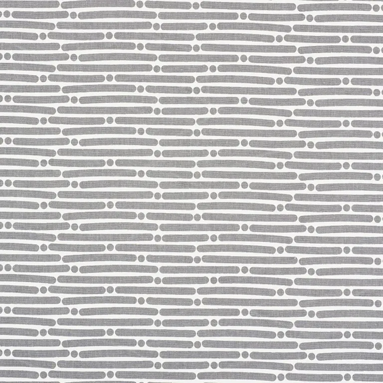 Schumacher 177104 Dot Dash Grey fabric swatch