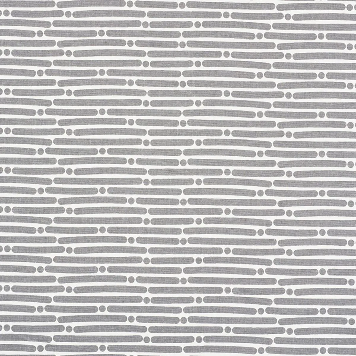 Schumacher 177104 Dot Dash Grey fabric swatch