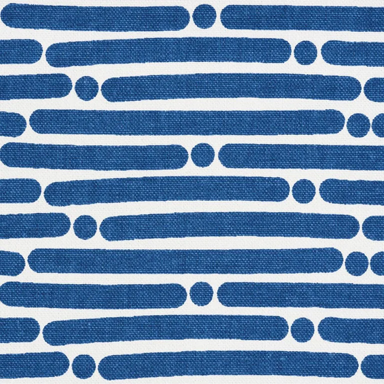 Schumacher 177101 Dot Dash Navy fabric swatch