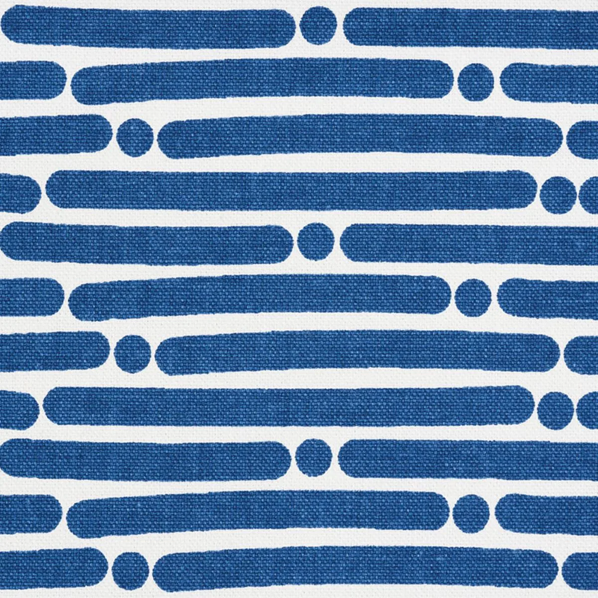 Schumacher 177101 Dot Dash Navy fabric swatch