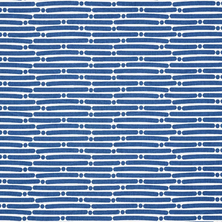 Schumacher 177101 Dot Dash Navy fabric swatch