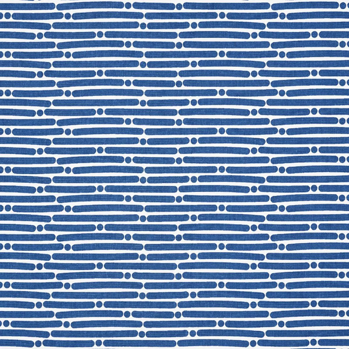 Schumacher 177101 Dot Dash Navy fabric swatch