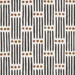 Schumacher 177710 Dotted Stripe Carbon fabric swatch