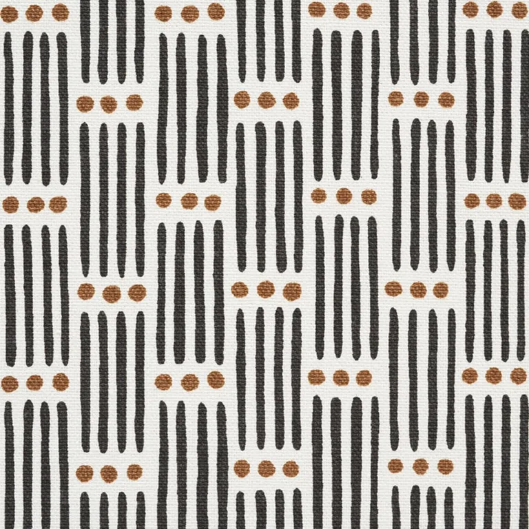 Schumacher 177710 Dotted Stripe Carbon fabric swatch