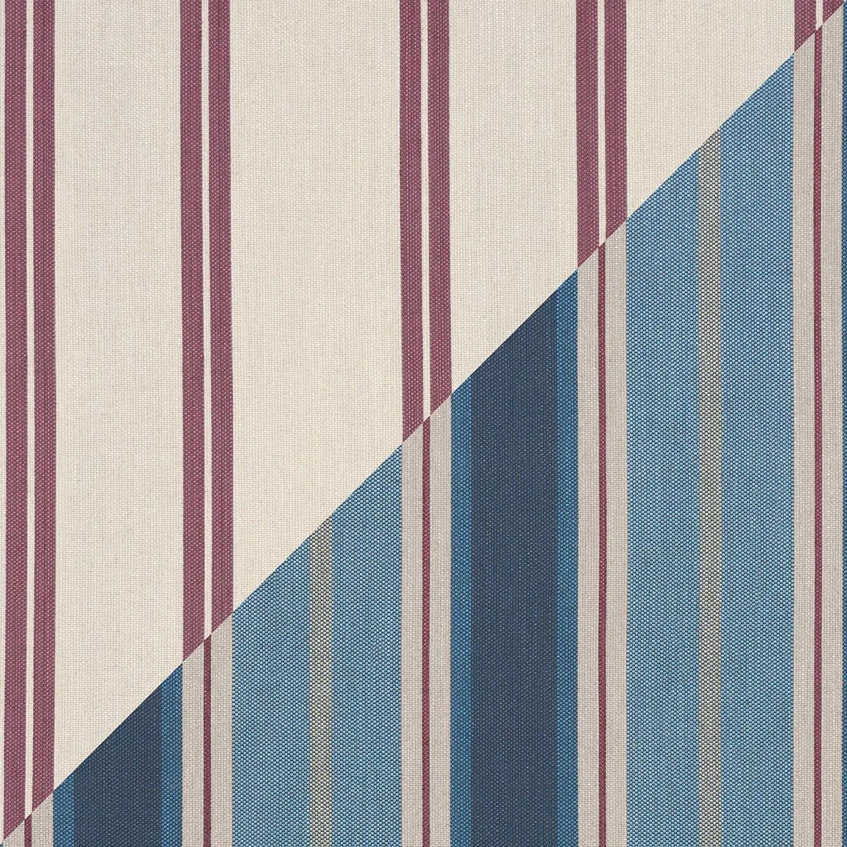 Schumacher 86882 Double Face Stripes Denim Rosé fabric swatch