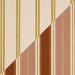 Schumacher 86880 Double Face Stripes Terracotta Lime fabric swatch