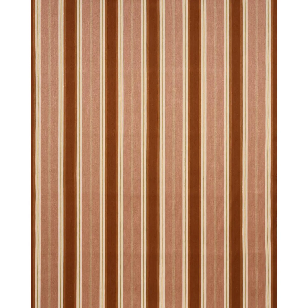 Schumacher 86880 Double Face Stripes Terracotta Lime fabric swatch