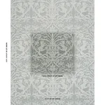 Schumacher 86592 Dougal Damask Mist fabric swatch