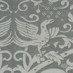Schumacher 86592 Dougal Damask Mist fabric swatch