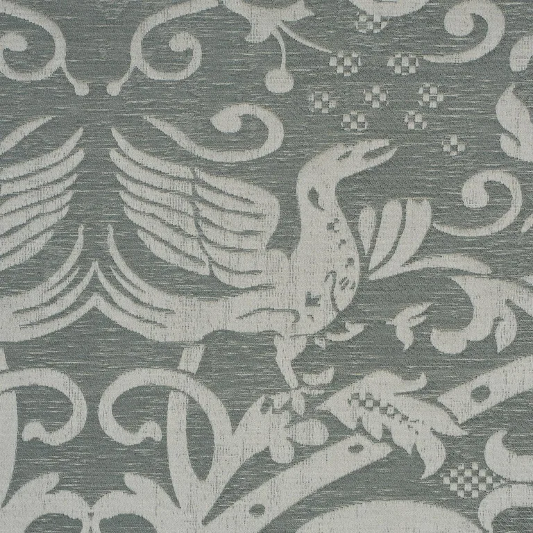 Schumacher 86592 Dougal Damask Mist fabric swatch