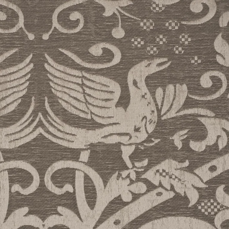 Schumacher 86590 Dougal Damask Smoke fabric swatch