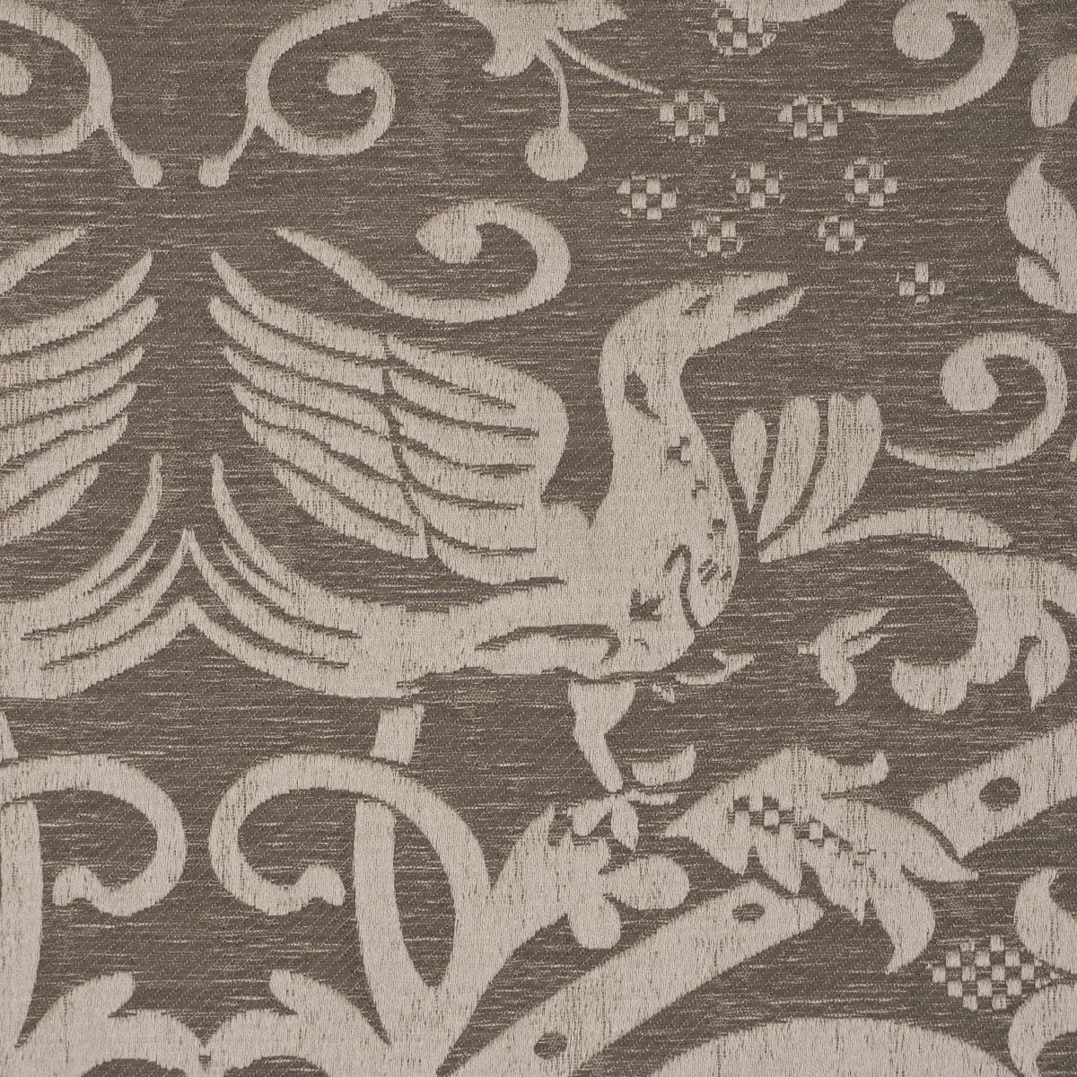 Schumacher 86590 Dougal Damask Smoke fabric swatch