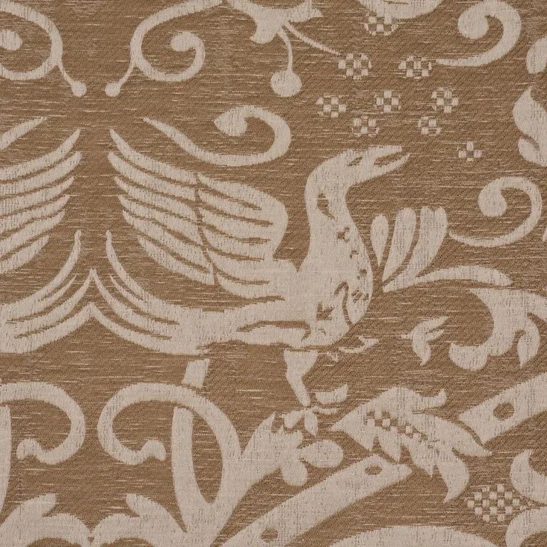 Schumacher 86591 Dougal Damask Wheat fabric swatch