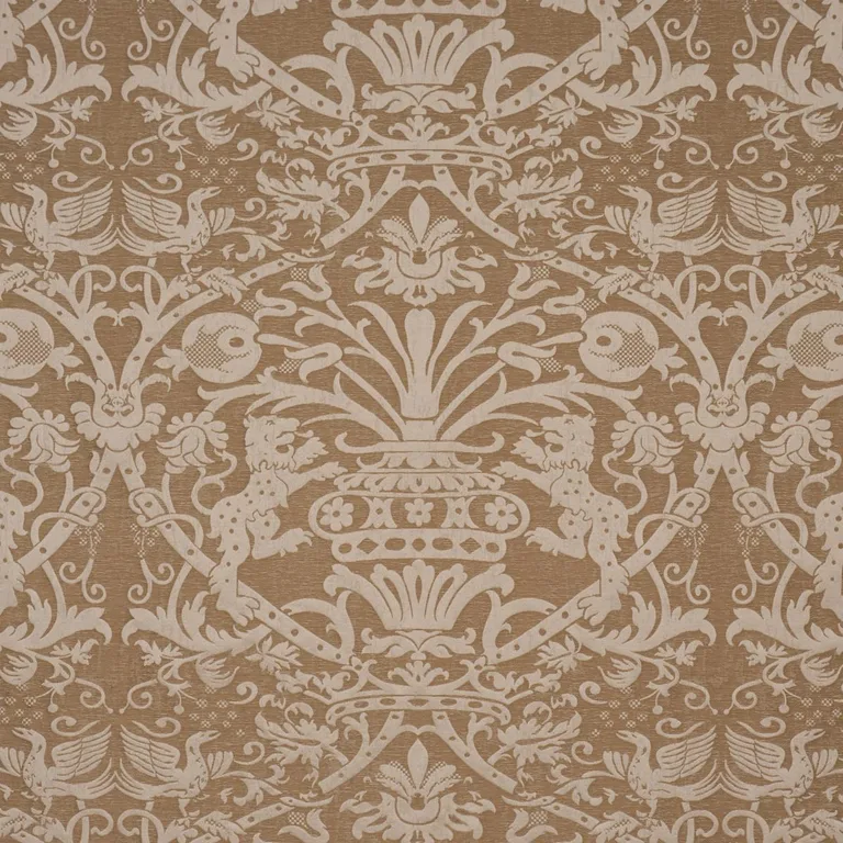 Schumacher 86591 Dougal Damask Wheat fabric swatch