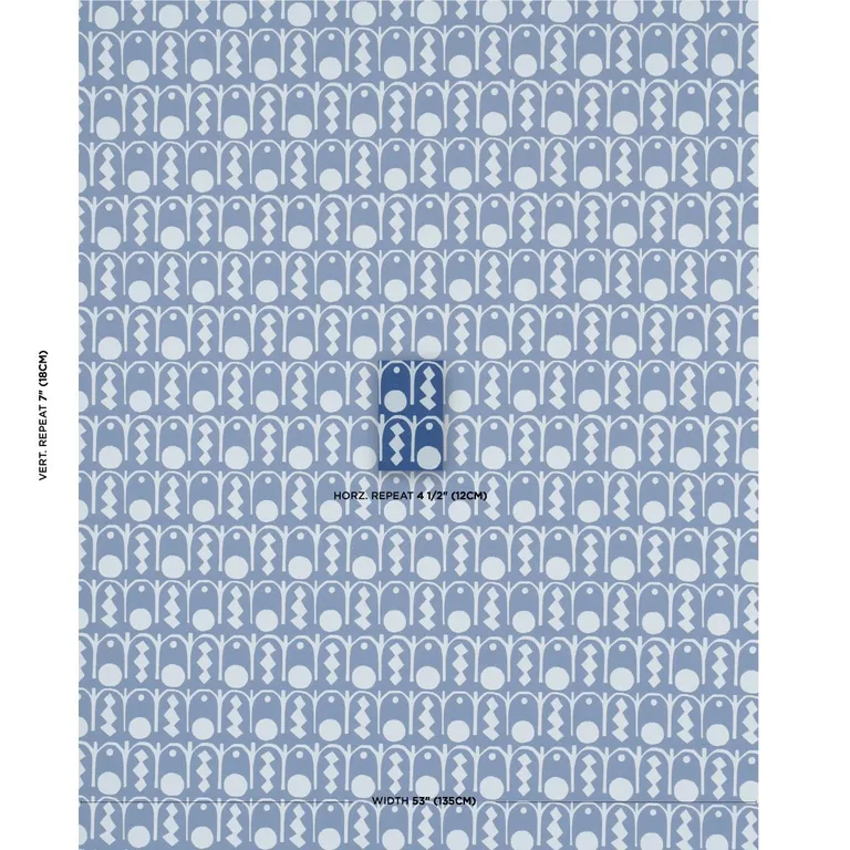Schumacher 83411 Downtown Blues fabric swatch