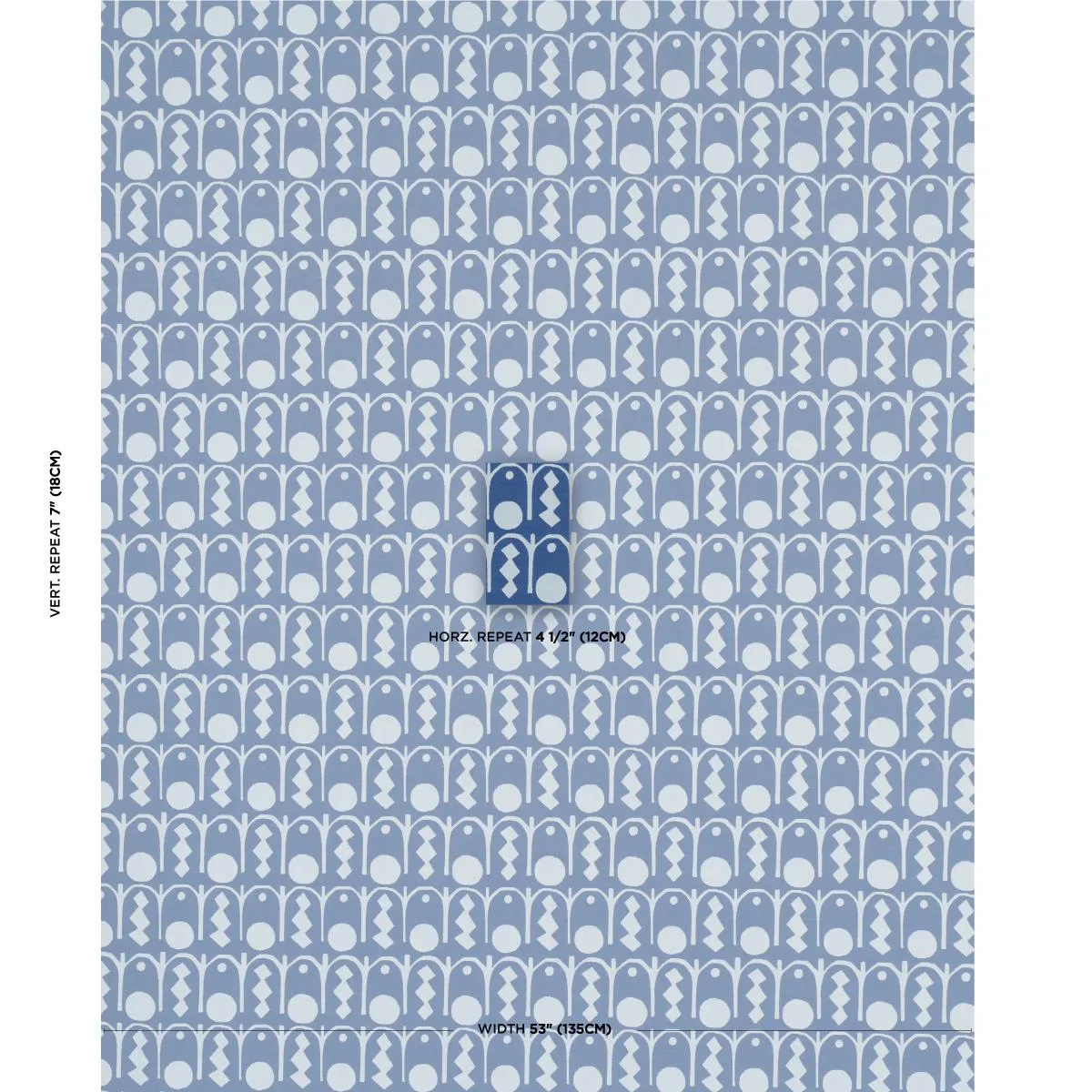 Schumacher 83411 Downtown Blues fabric swatch
