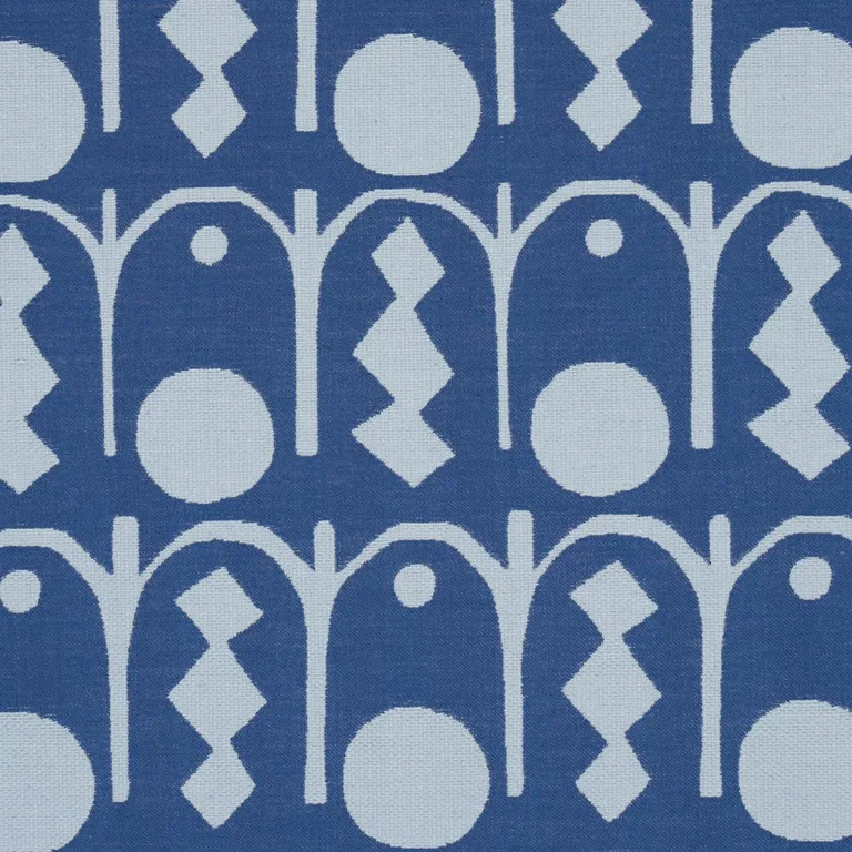 Schumacher 83411 Downtown Blues fabric swatch